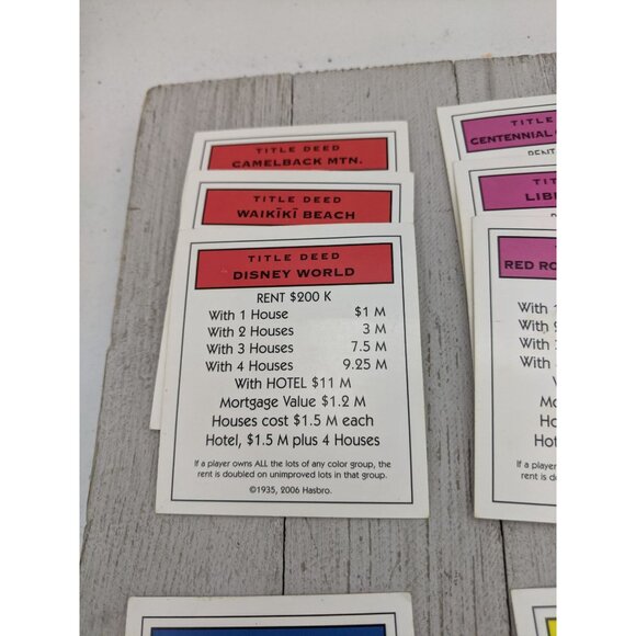 Monopoly Electronic Banking 2007 Replacement Property Cards Complete - Picture 6 of 7